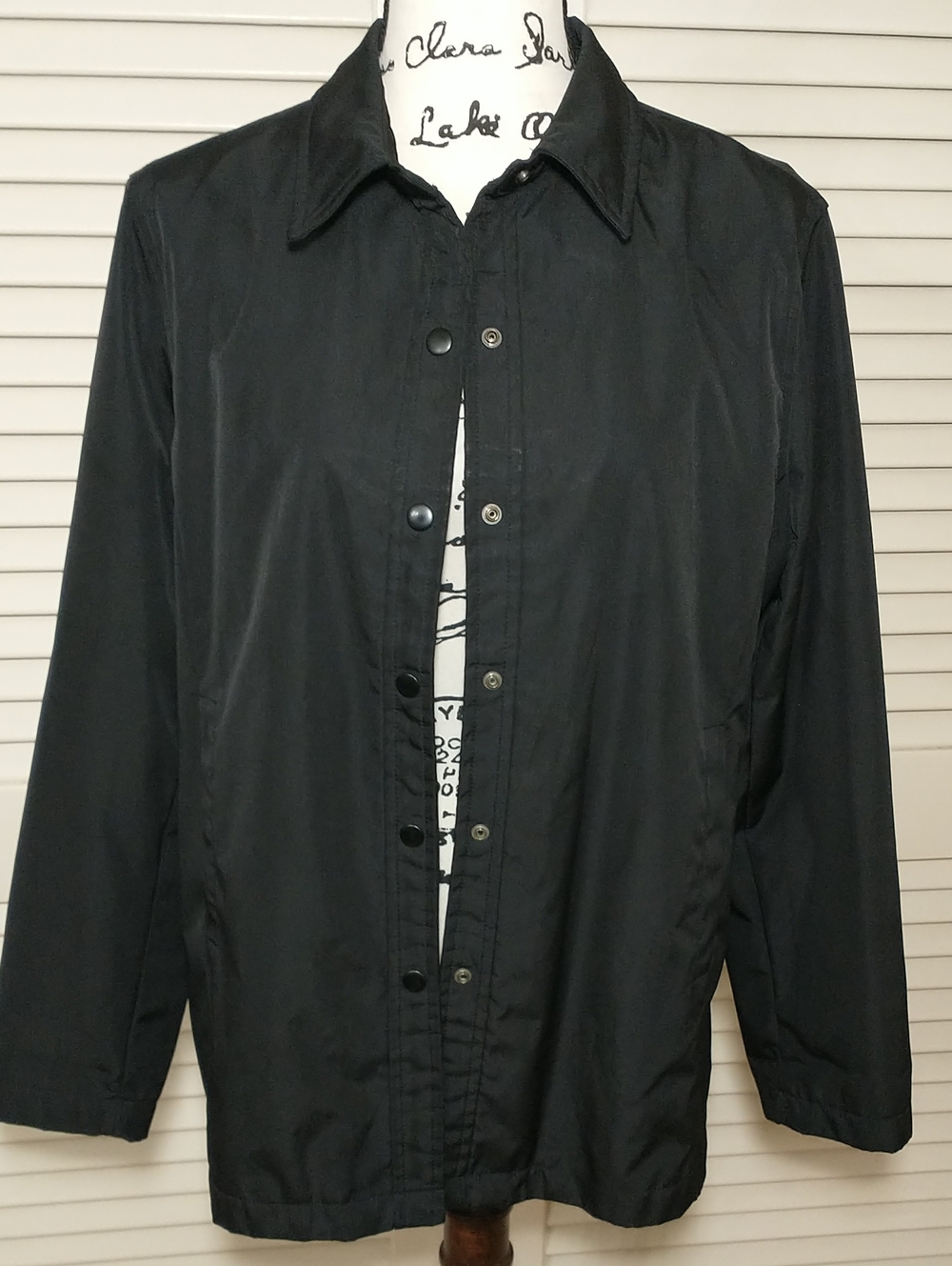 Vintage Gap Black Windbreaker Trench Jacket, Size L, Gorp Core, Cottagecore